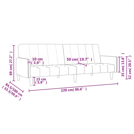 Dvivietė sofa-lova, tamsiai žalios spalvos, aksomas