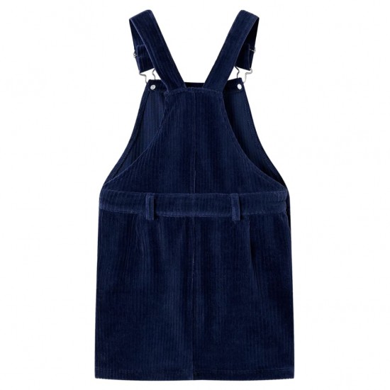 Vaikiškas kombinezonas-suknelė, tamsiai mėlynas, velvetas, 116 dydžio
