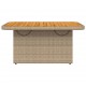 Sodo stalas, smėlio, 90x55x71cm, poliratanas/akacijos mediena