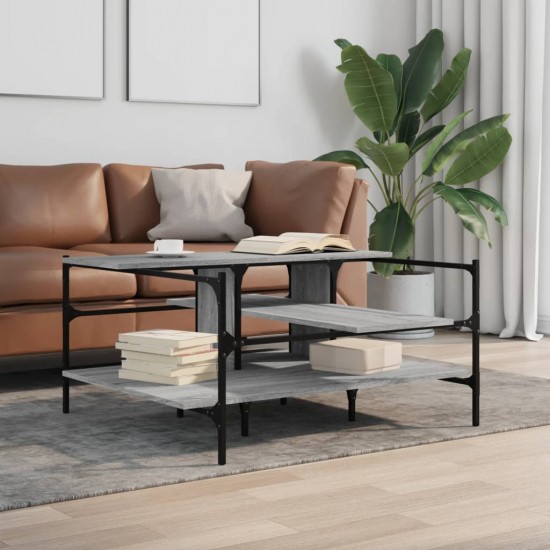 Kavos staliukas, pilkas ąžuolo, 100x100x48,5cm, mediena
