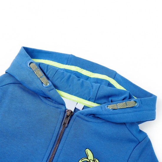 Vaikiškas sportinis megztinis su gobtuvu ir užtrauktuku, mėlyni, 140