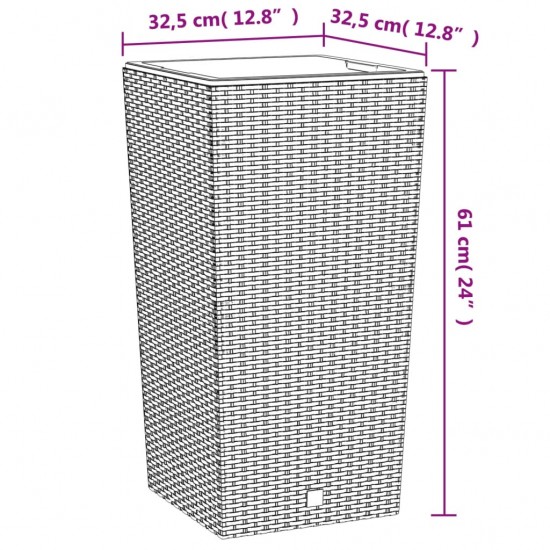 Lovelis su išimamu įdėklu, baltas, 21/49l, PP ratanas